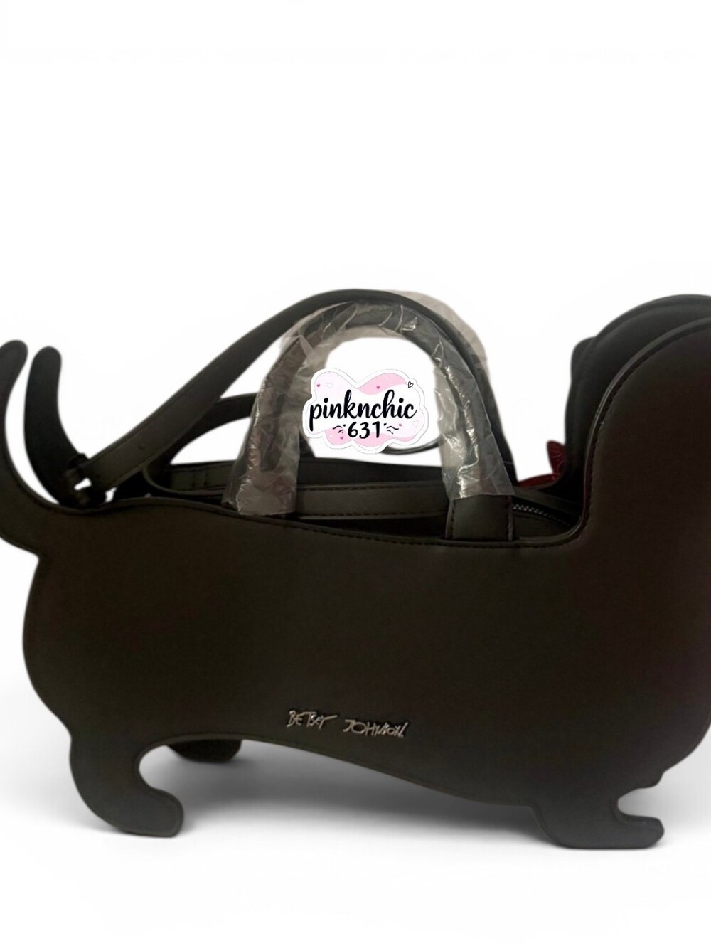 SOLD! Betsey Johnson Kitsch Cowboy Dachshund Purse Satchel Crossbody Handbag - Picture 9 of 9